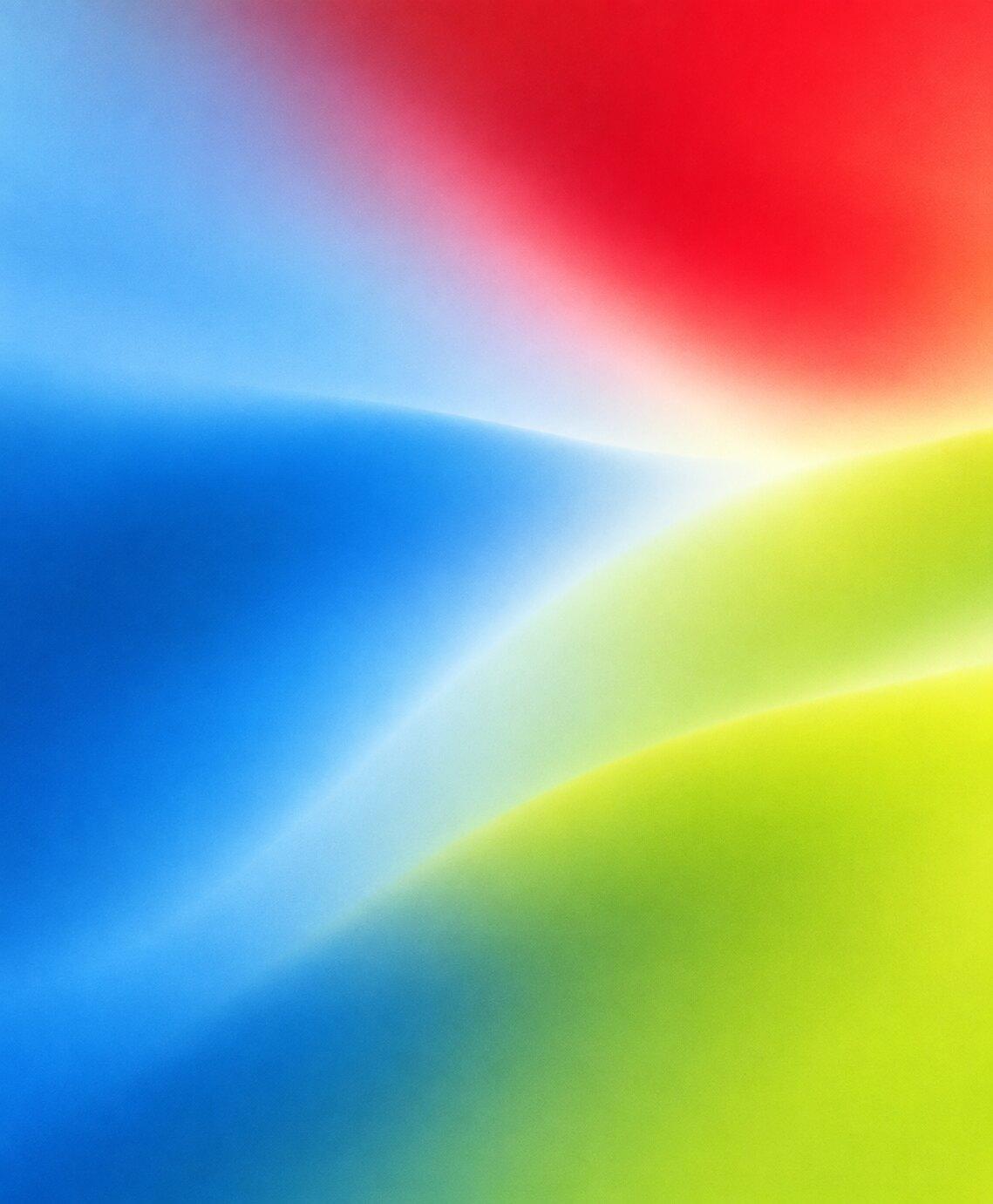 Abstract silk gradient in blue, red and lime. Work is under NDA.